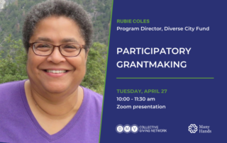 Invitation to participatory grantmaking program april 27 at 10am